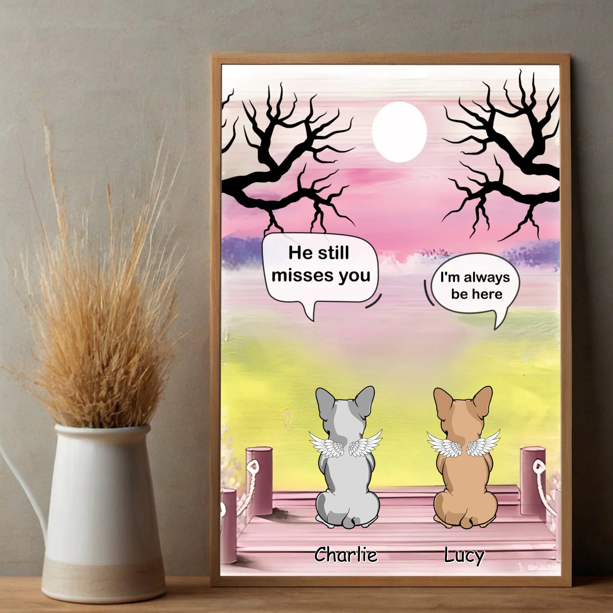 Poster Personalized for Two French Bulldogs – Custom Angel Dogs Posters