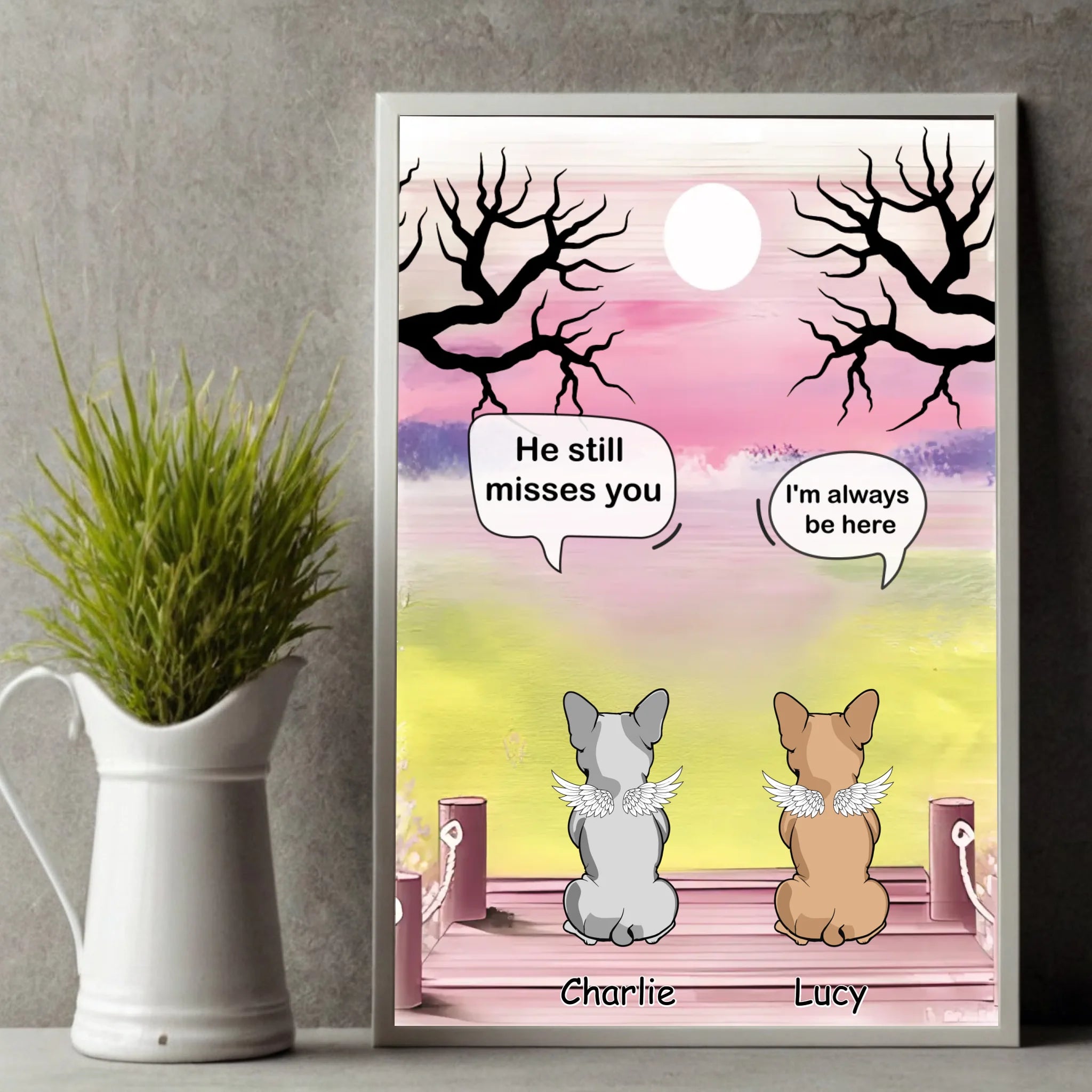 Poster Personalized for Two French Bulldogs – Custom Angel Dogs Posters