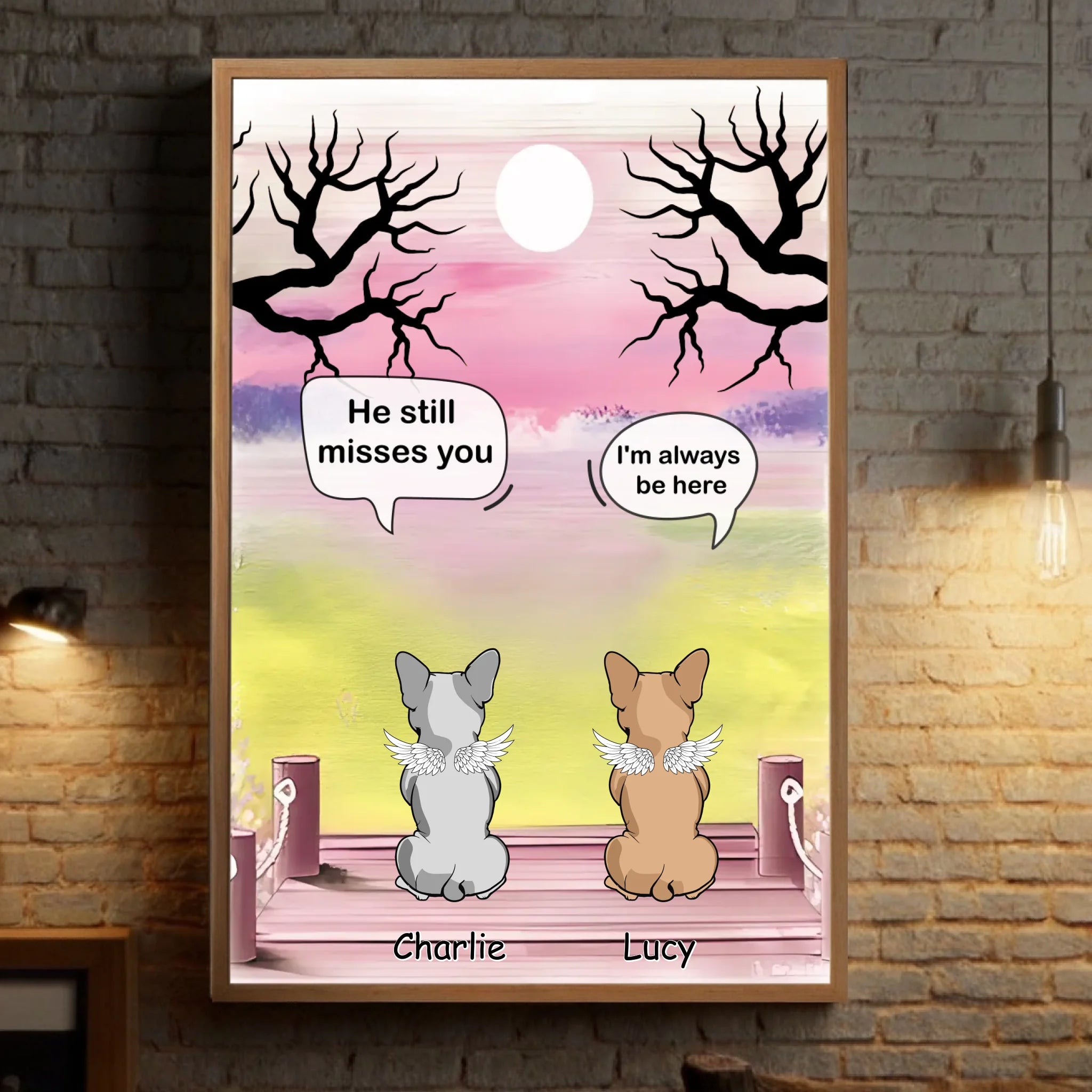 Poster Personalized for Two French Bulldogs – Custom Angel Dogs Posters