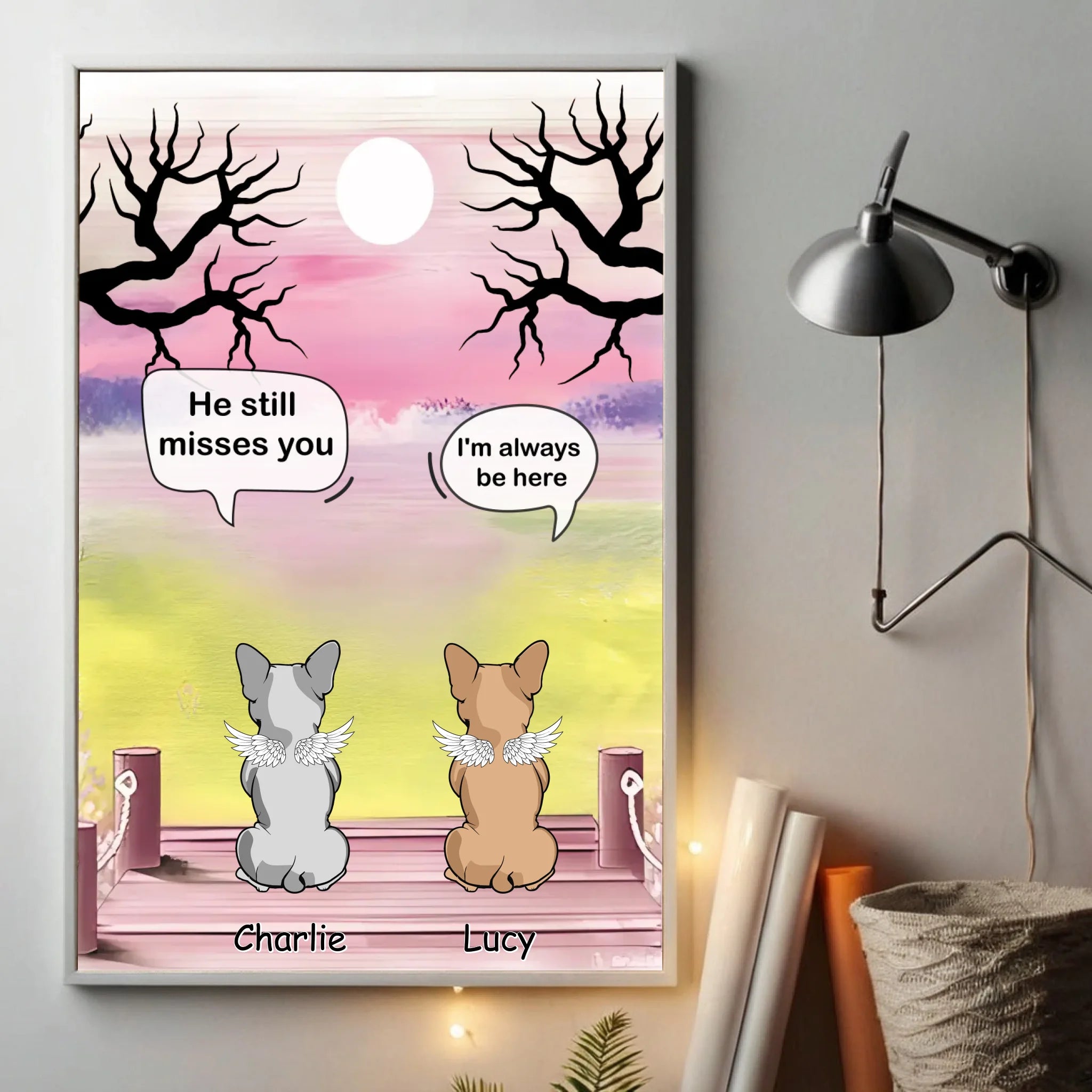 Poster Personalized for Two French Bulldogs – Custom Angel Dogs Posters