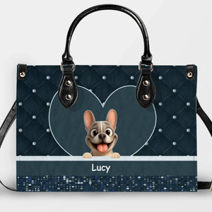 Personalized French Bulldog Handbag – Quilted Leather Heart For Dog Lovers