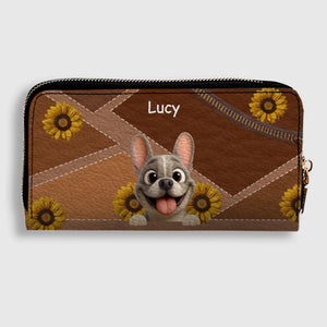 Customized French Bulldog Wallet – Vibrant Sunflower Gifts For Dog Lovers
