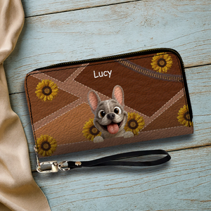 Customized French Bulldog Wallet – Vibrant Sunflower Gifts For Dog Lovers