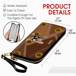 Customized French Bulldog Wallet – Vibrant Sunflower Gifts For Dog Lovers