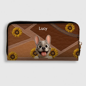 Customized French Bulldog Wallet – Vibrant Sunflower Gifts For Dog Lovers