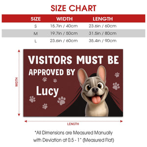 Doormat with Personalized French Bulldog Art – Funny Visitors Must Be Approved By