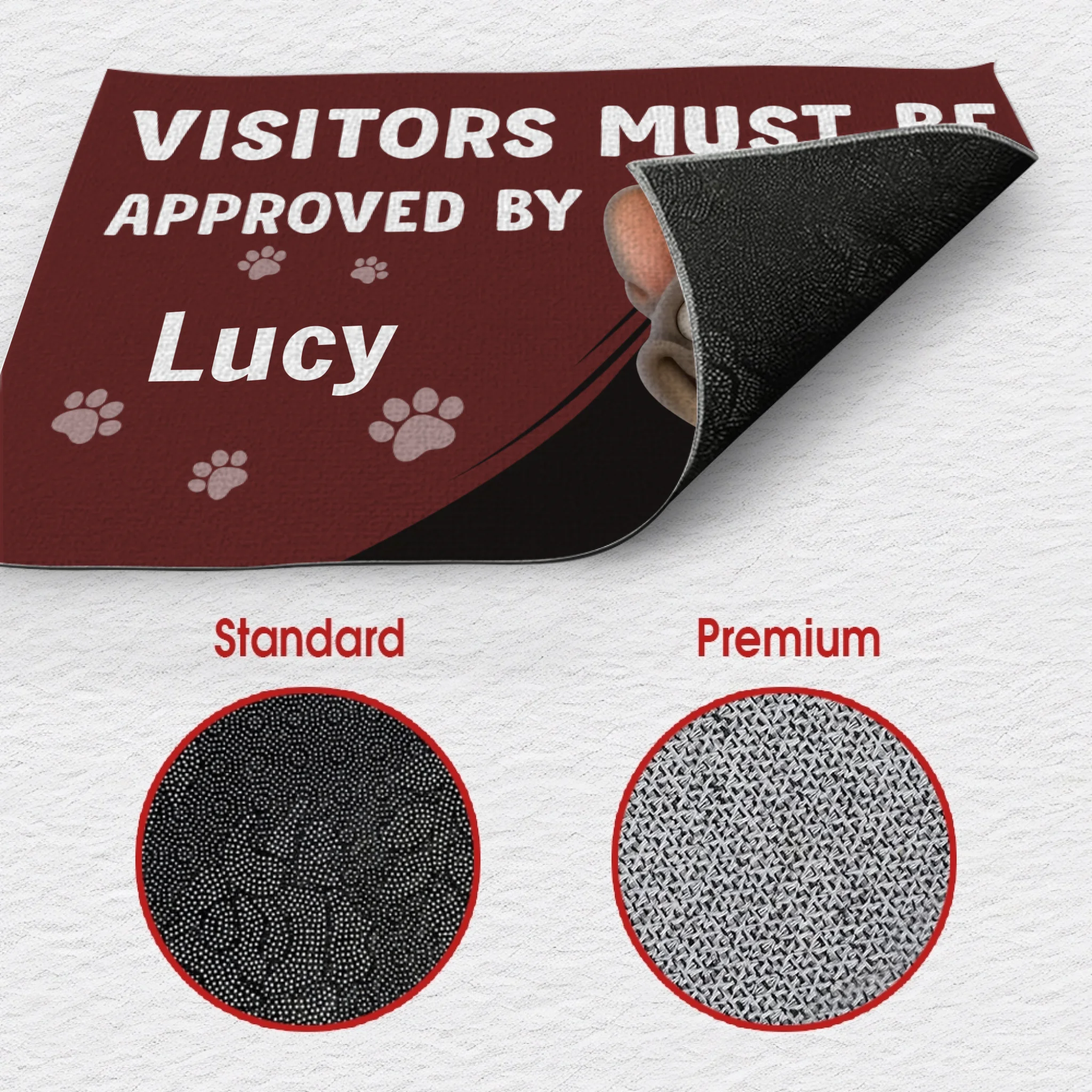 Doormat with Personalized French Bulldog Art – Funny Visitors Must Be Approved By