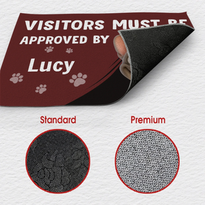 Doormat with Personalized French Bulldog Art – Funny Visitors Must Be Approved By