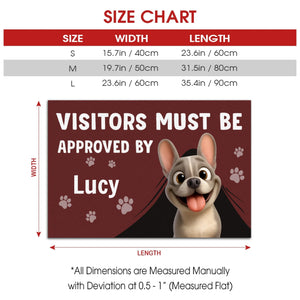 Doormat with Personalized French Bulldog Art – Funny Visitors Must Be Approved By