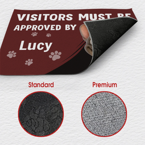 Doormat with Personalized French Bulldog Art – Funny Visitors Must Be Approved By