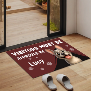 Doormat with Personalized French Bulldog Art – Funny Visitors Must Be Approved By
