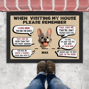 Custom Frenchie Doormat - When Visiting My House Please Remember