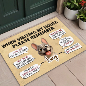 Customized French Bulldog Doormat – Funny House Rules Special Gift