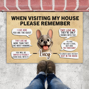 Customized French Bulldog Doormat – Funny House Rules Special Gift