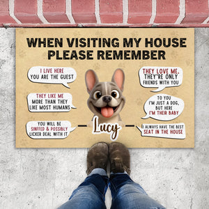 Customized French Bulldog Doormat – Funny House Rules Special Gift