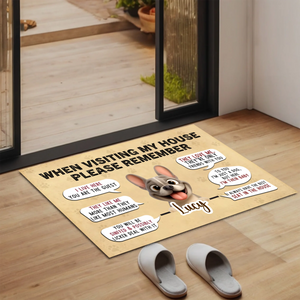 Customized French Bulldog Doormat – Funny House Rules Special Gift