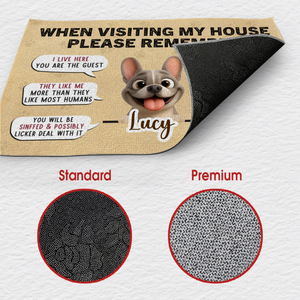 Customized French Bulldog Doormat – Funny House Rules Special Gift