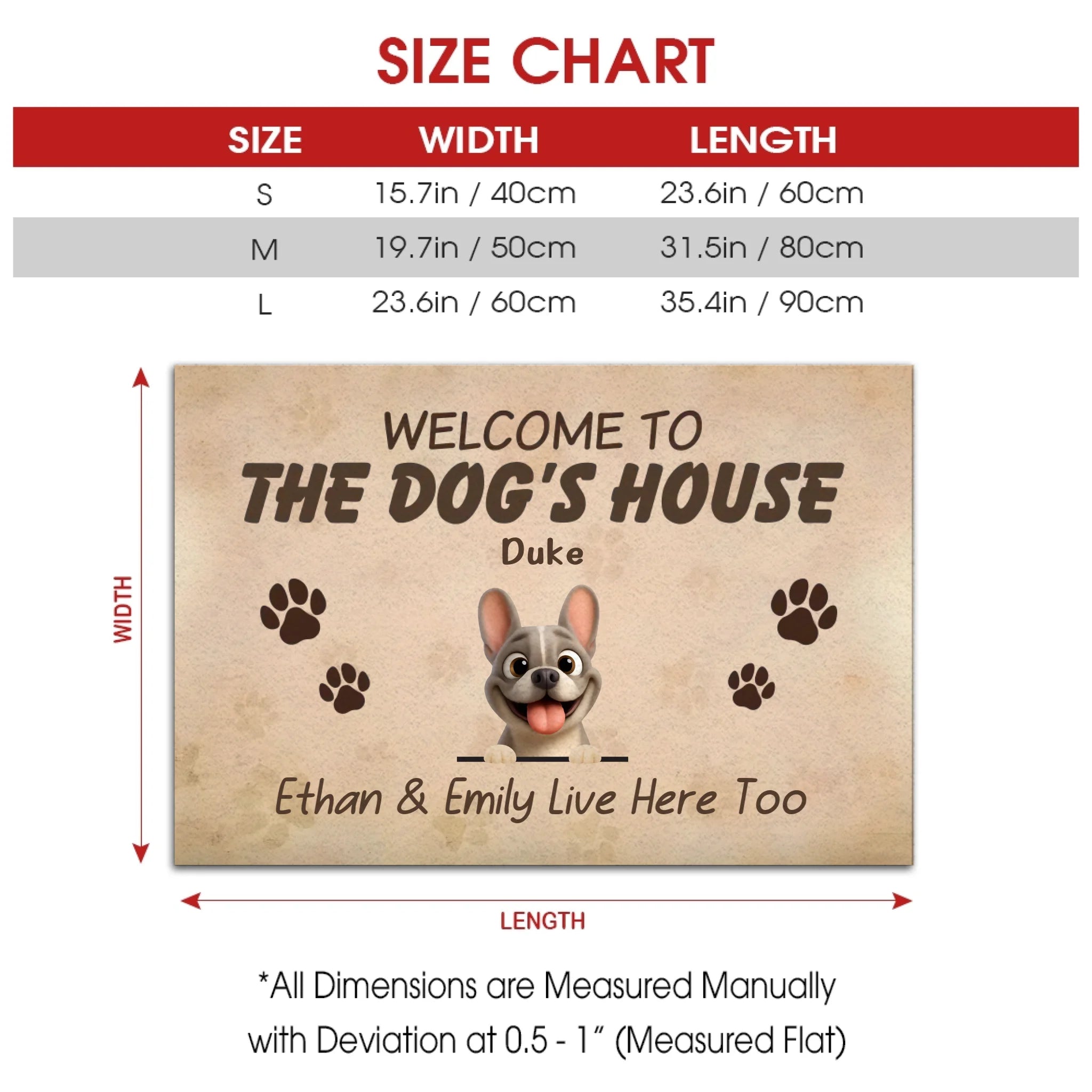 Doormat with Personalized French Bulldog – Welcome To The Dog's House