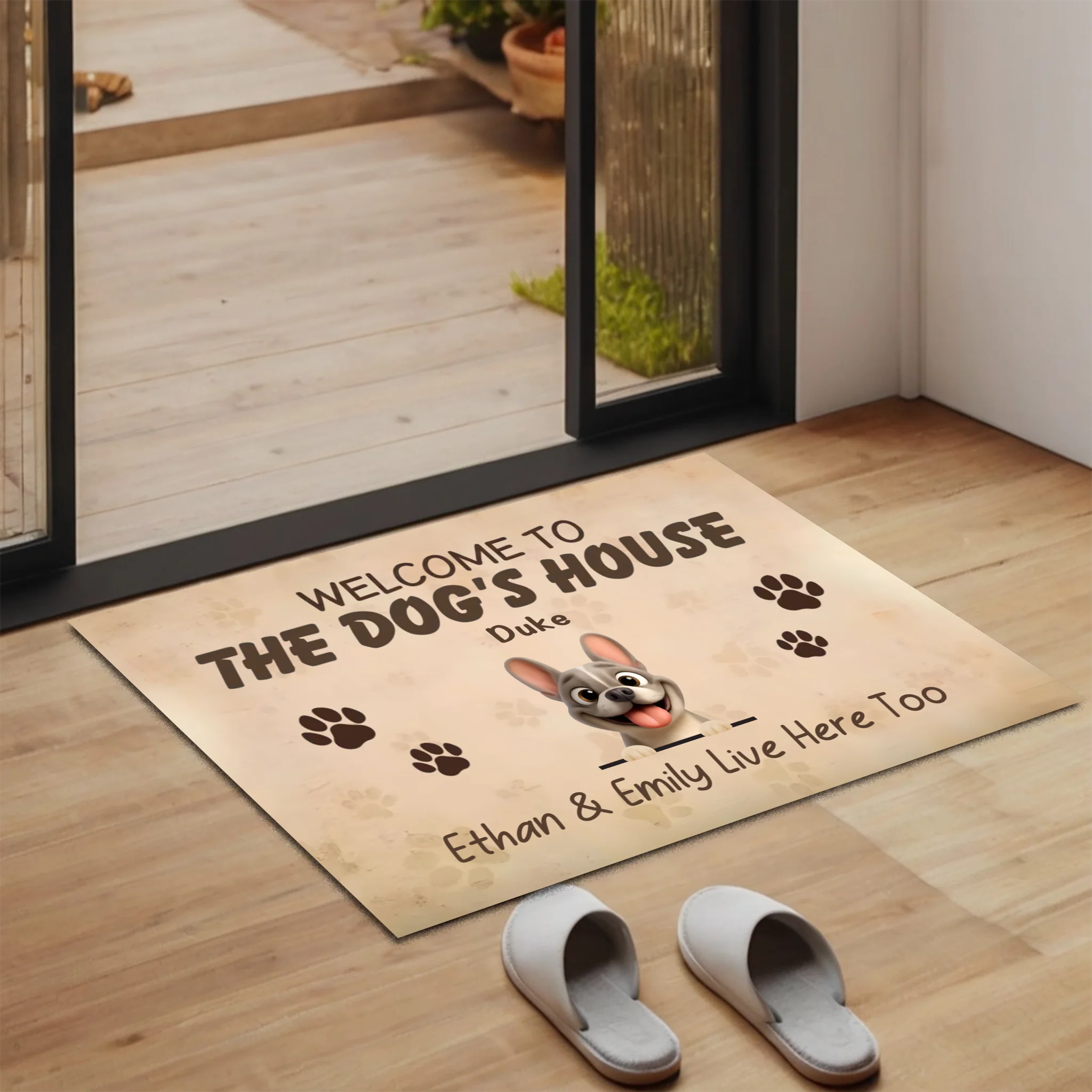 Doormat with Personalized French Bulldog – Welcome To The Dog's House