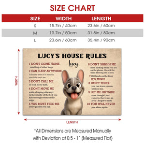 Custom Frenchie Doormat For Dog Lovers – 10 Dog House Funny Rules