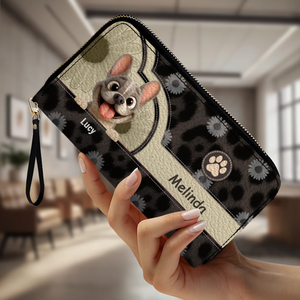 Wallet with Personalized French Bulldog Art – Custom Owner & Dog Name Purse