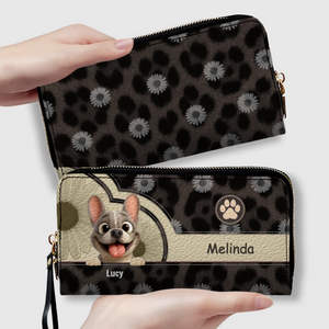 Wallet with Personalized French Bulldog Art – Custom Owner & Dog Name Purse