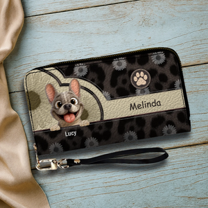 Wallet with Personalized French Bulldog Art – Custom Owner & Dog Name Purse