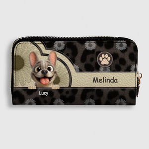 Wallet with Personalized French Bulldog Art – Custom Owner & Dog Name Purse