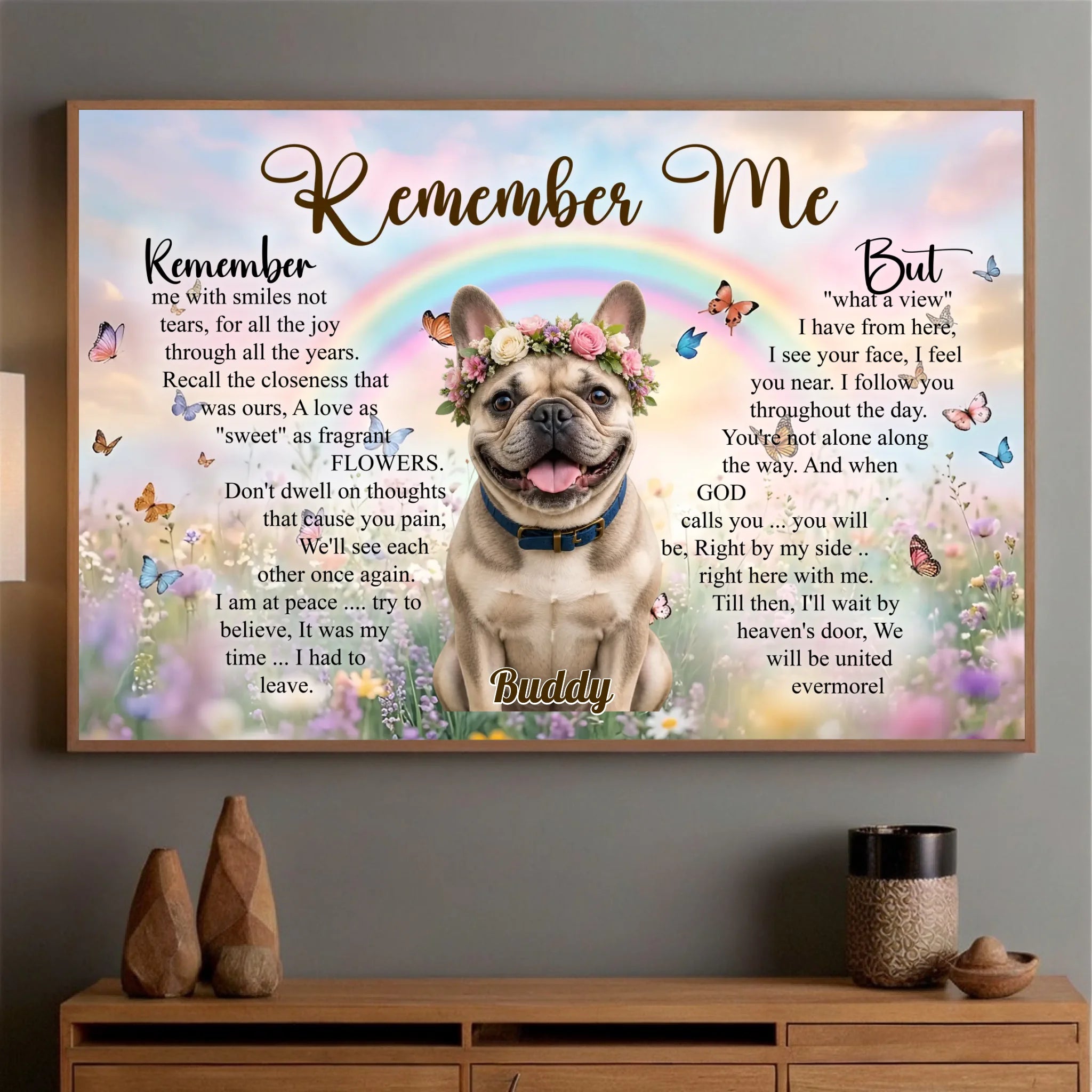 Poster with Custom French Bulldog Art – Remember Me With Smiles Gift