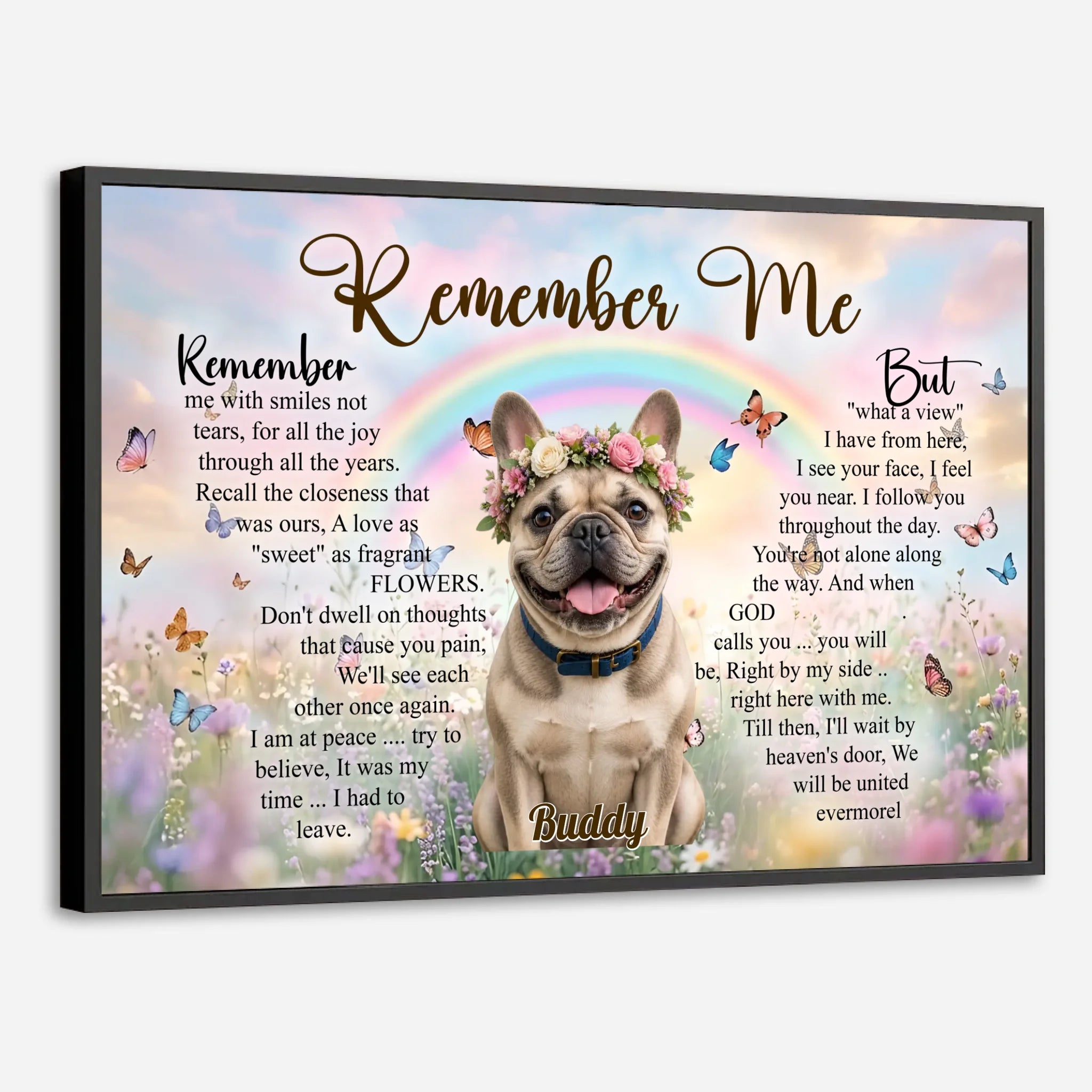 Poster with Custom French Bulldog Art – Remember Me With Smiles Gift