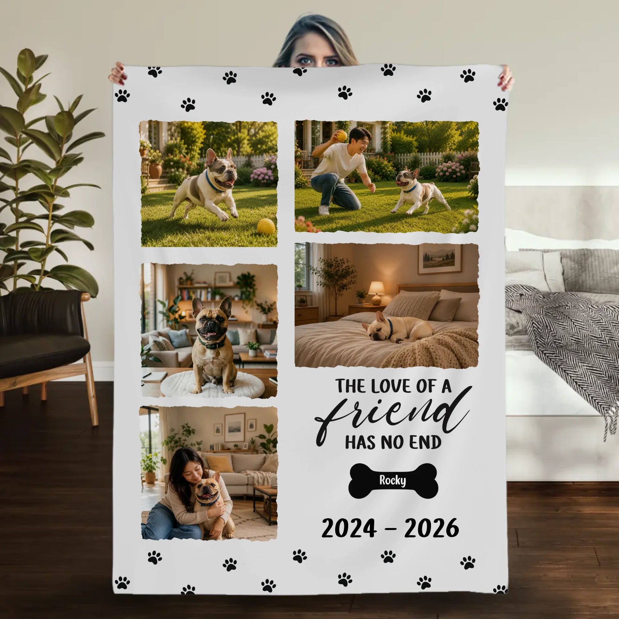 Custom Blanket for French Bulldog Lovers – The Love Of A Friend Gift