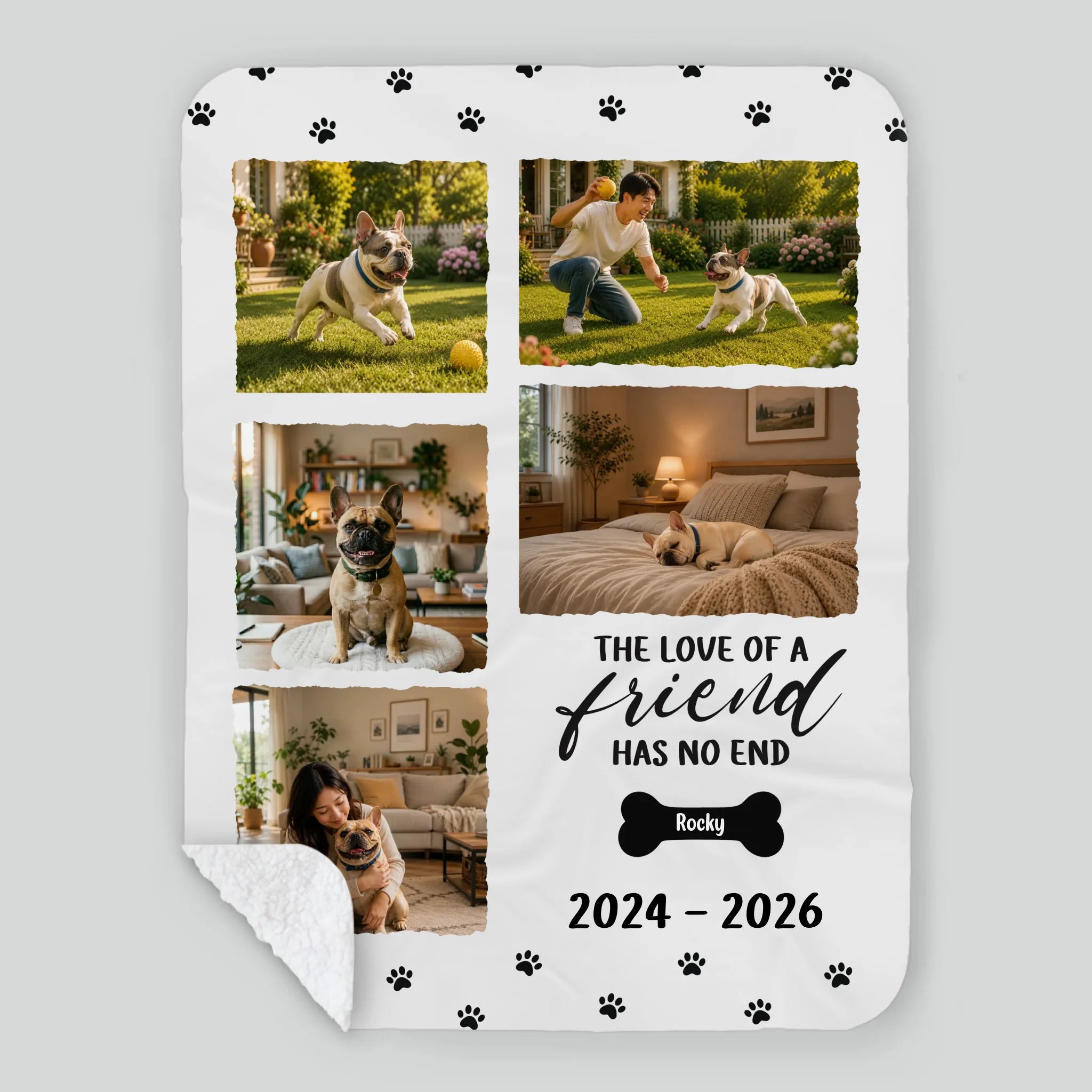 Custom Blanket for French Bulldog Lovers – The Love Of A Friend Gift