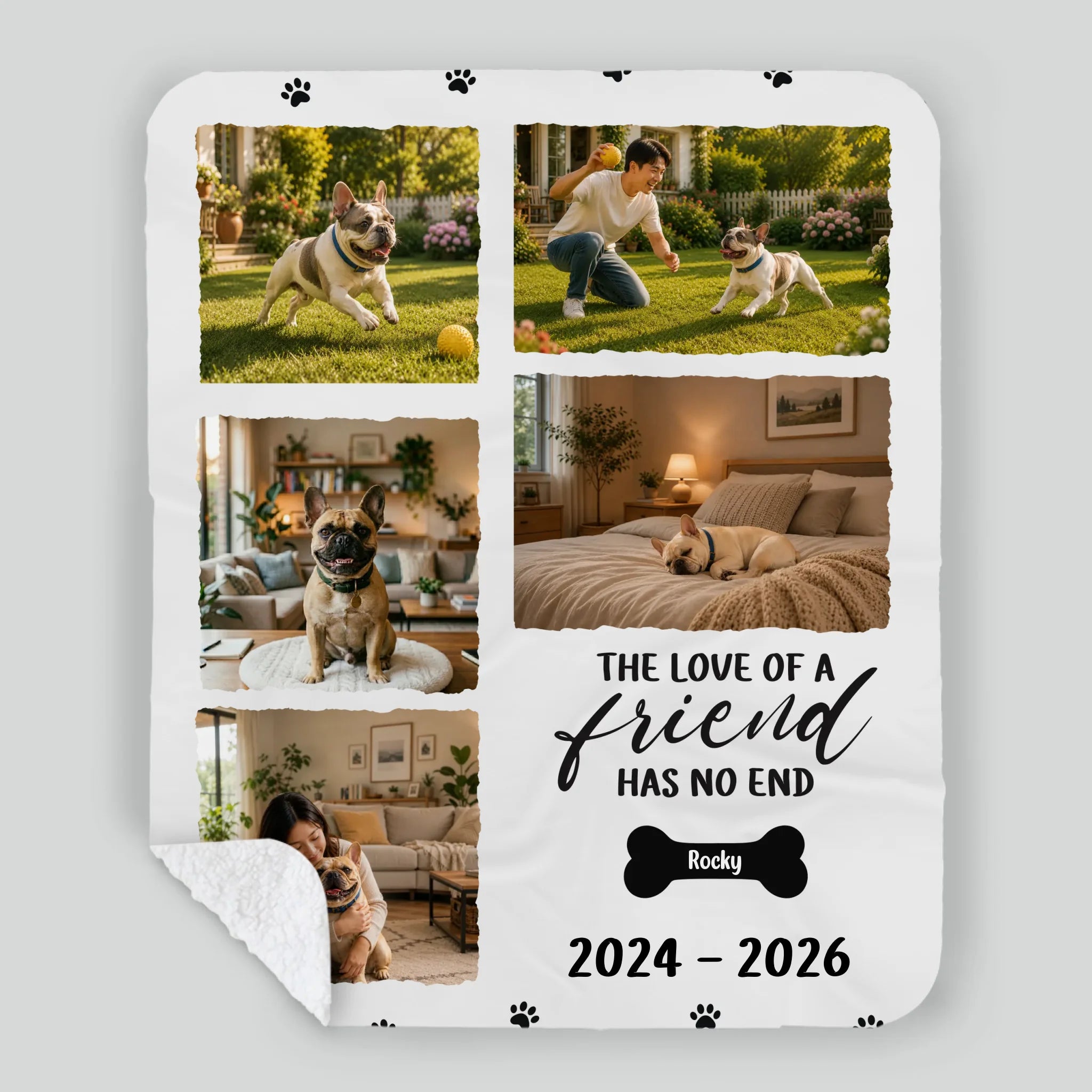 Custom Blanket for French Bulldog Lovers – The Love Of A Friend Gift