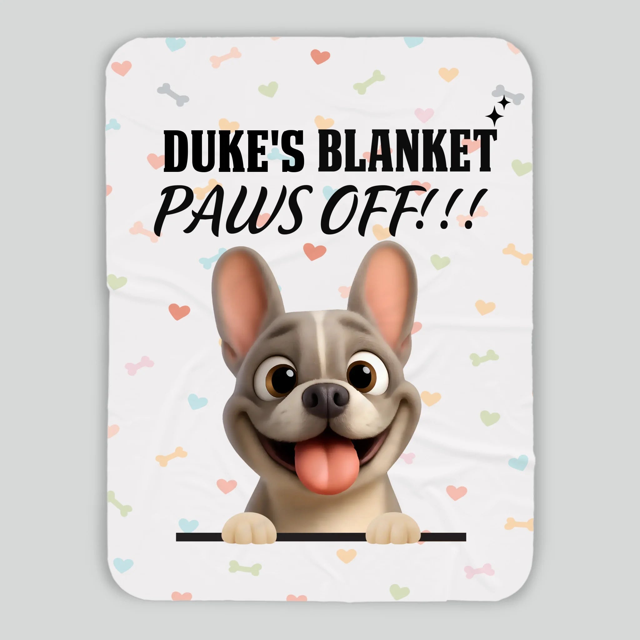 Customized Frenchie Blanket – Funny Paws Off Dog Name Gift