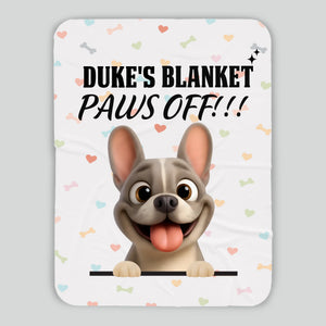Customized Frenchie Blanket – Funny Paws Off Dog Name Gift