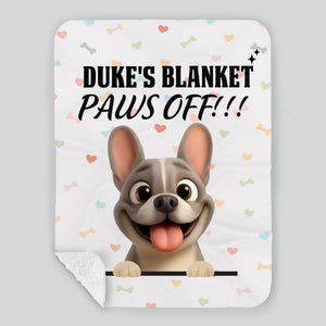 Customized Frenchie Blanket – Funny Paws Off Dog Name Gift