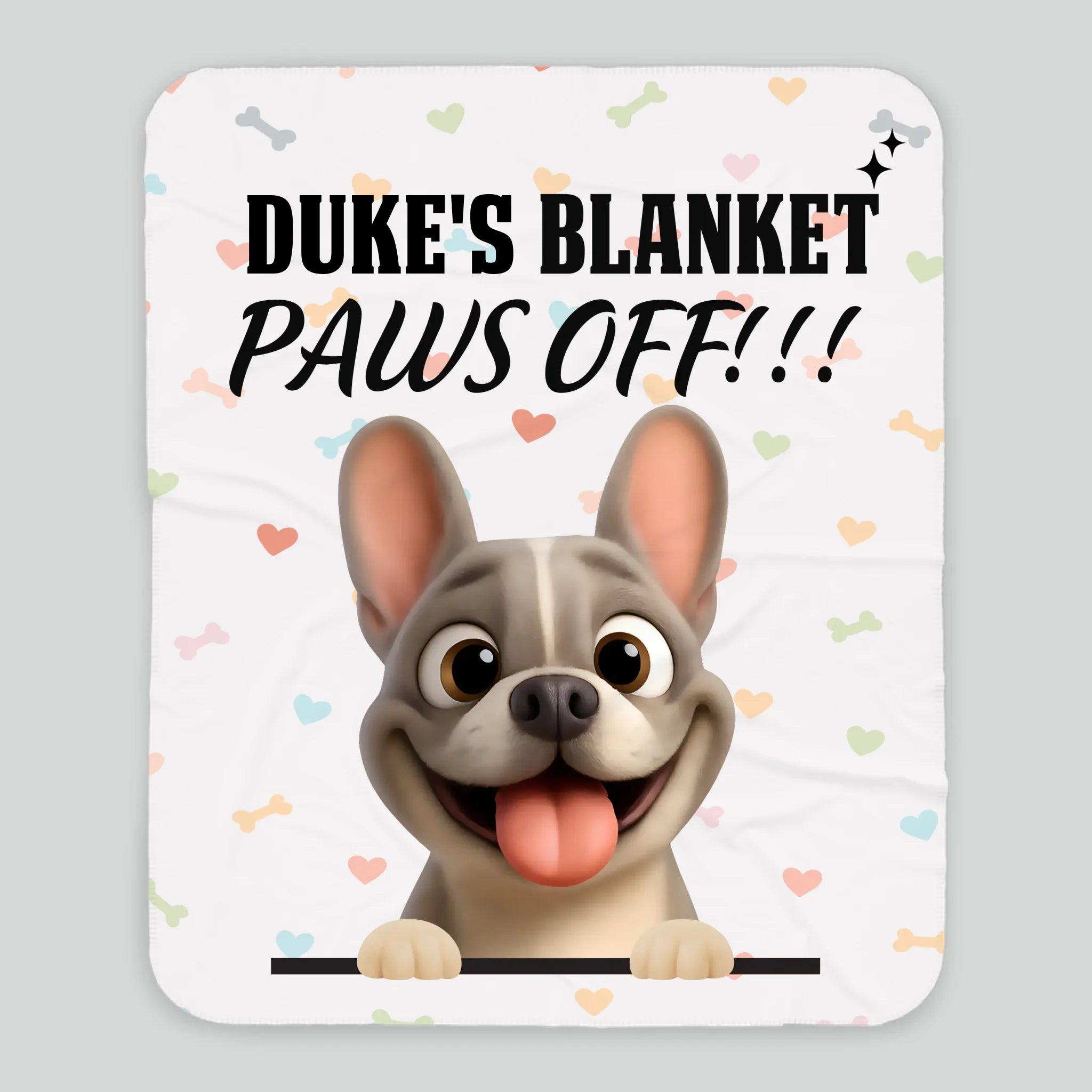 Customized Frenchie Blanket – Funny Paws Off Dog Name Gift
