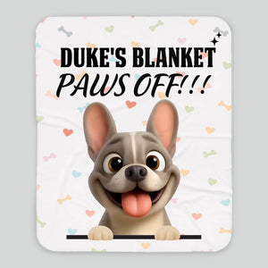 Customized Frenchie Blanket – Funny Paws Off Dog Name Gift