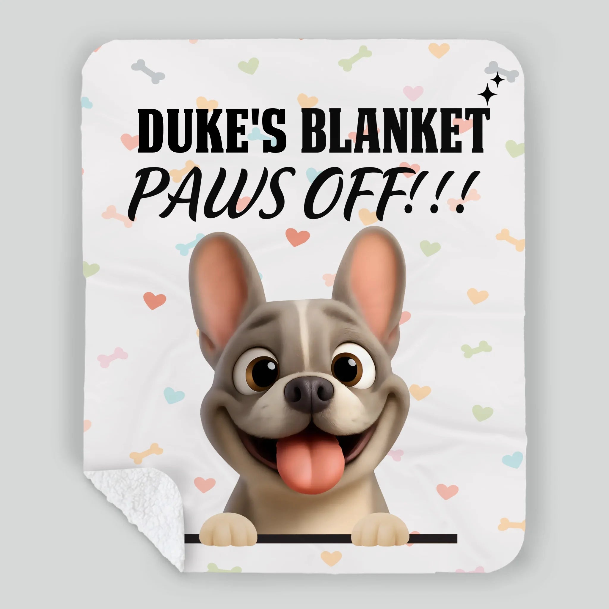 Customized Frenchie Blanket – Funny Paws Off Dog Name Gift