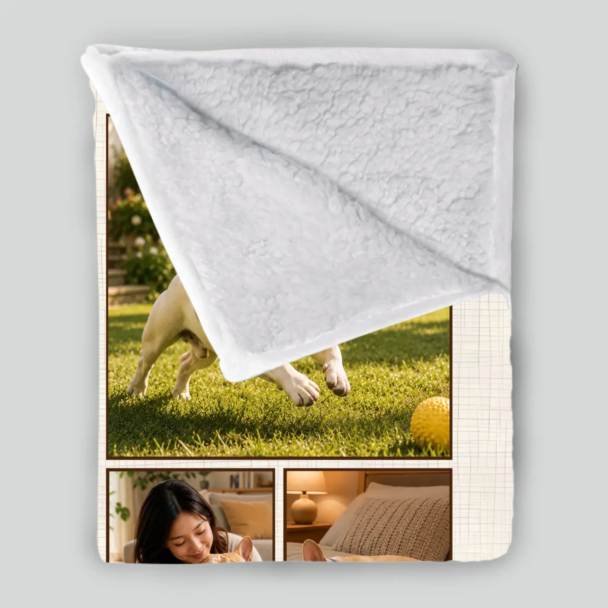 Blanket with Personalized Frenchie Photos – Don't Cry For Me Mom Memorial Gift