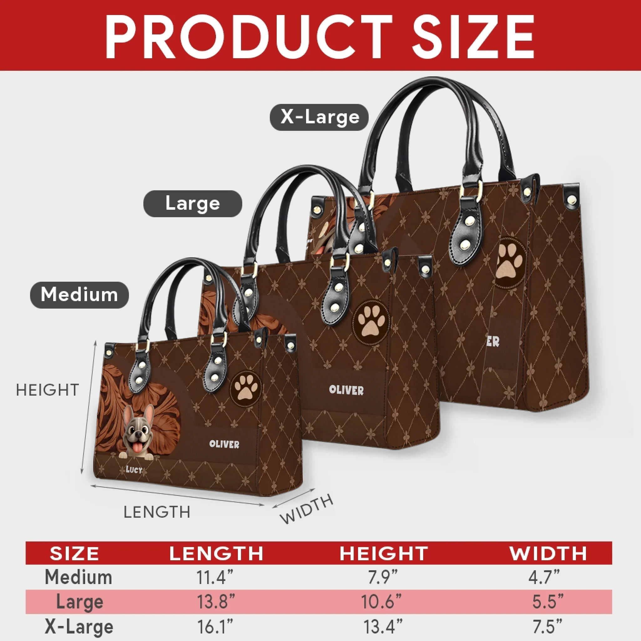 Personalized Frenchie Handbag – Classic Floral-carved Leather Gift