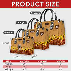 Customized Frenchie Leather Handbag – Sunflower Basket Dog Mom Gift