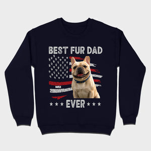 Personalized Frenchie Basic Tee – Best Fur Dad Ever American Flag Gift