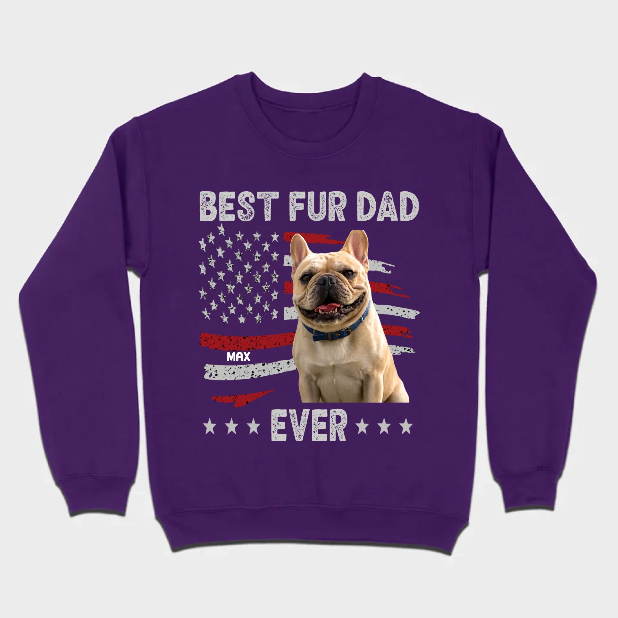 Personalized Frenchie Basic Tee – Best Fur Dad Ever American Flag Gift
