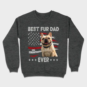 Personalized Frenchie Basic Tee – Best Fur Dad Ever American Flag Gift