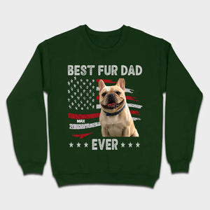 Personalized Frenchie Basic Tee – Best Fur Dad Ever American Flag Gift