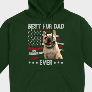 Personalized Frenchie Basic Tee – Best Fur Dad Ever American Flag Gift