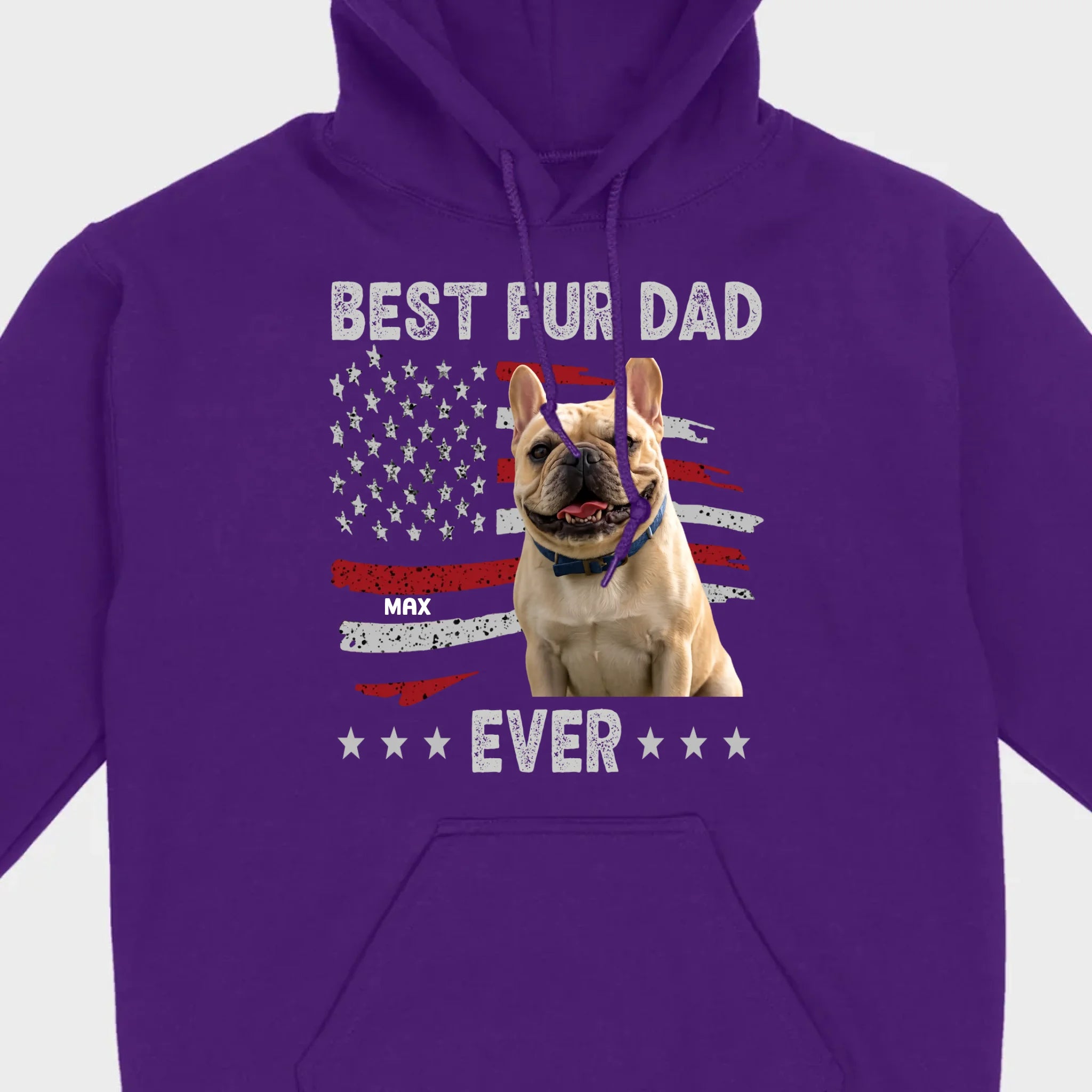 Personalized Frenchie Basic Tee – Best Fur Dad Ever American Flag Gift