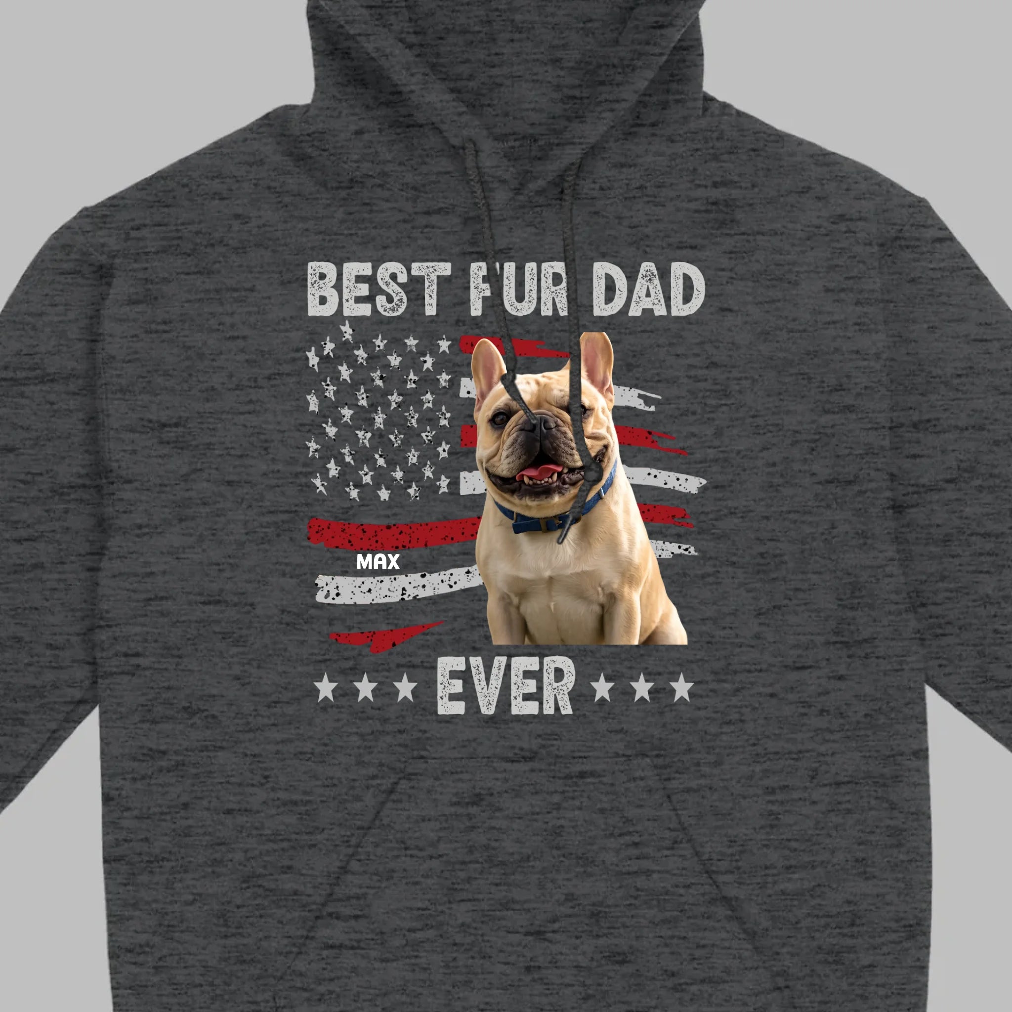 Personalized Frenchie Basic Tee – Best Fur Dad Ever American Flag Gift