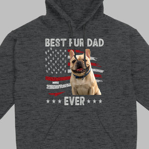 Personalized Frenchie Basic Tee – Best Fur Dad Ever American Flag Gift